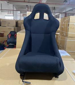 Sièges de course universels RE03 <span class=keywords><strong>RECARO</strong></span> en suède noir, avec surpiqûres rouges, sièges baquet de voiture à double rail, sièges de sport pour gaming en tissu - Product Image 4