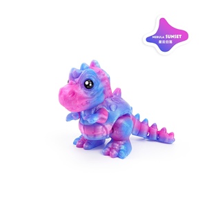 Cute Baby Dragon Figurine 3D Printed PLA Blue/Green Gradient <b>Dinosaur</b> Flexible Jointed Durable Toy Desk Decor Stocking Stuffer - Product Image 6