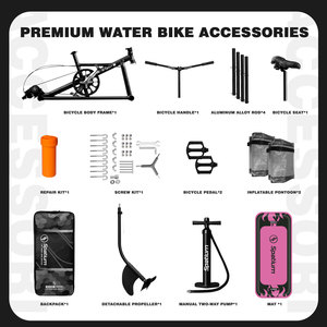 Spatium mới đến xách tay Inflatable pontoons tàu cánh ngầm nước Đạp Xe Đạp kit Nước Xe Đạp để bán - Product Image 4