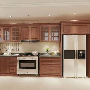 Gabinete de Cocina de Madera Maciza, Fábrica de Foshan, Gabinete de Cocina de Madera en Forma de L - Product Image 3