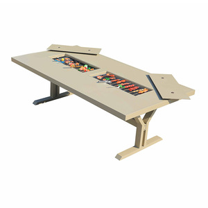 Table de barbecue extérieure en alliage d'aluminium avec gril intégré, ensemble de jardin imperméable pour terrasse et jardin - Product Image 1