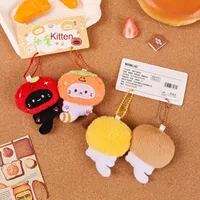 Mignon porte-clés dessin animé chaton paire en peluche porte-clés doux pendentif sac pour cadeaux de mariage personnalisé en gros marchandise porte-clés
