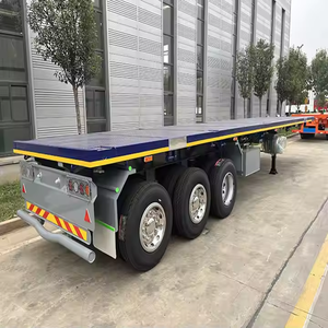 Semirremolque de Plataforma Plana de 3 Ejes de 20 pies/40 pies Personalizado de Fábrica, Nuevo Remolque de Caja de Acero para Transporte Especial con Neumáticos 12r22.5 - Product Image 3
