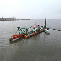 Mesin Pemotong Pasir Diesel Cutter Suction Dredger 500m³/jam, Kedalaman Kerja 8m, Kepala Pemotong untuk Saluran Sungai