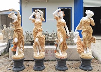 Statues de sculptures de femmes nues en marbre blanc, thème gay