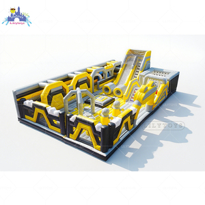 Parcours d'obstacles gonflable Lilytoys à pois colorés en PVC, grand parcours ondulé, jeu d'aventure pour enfants, événements en plein air - Product Image 1