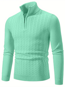 Tùy chỉnh người đàn ông áo thun áo len dài tay áo mùa đông cao cổ với dây kéo Hàng dệt kim giản dị chất lượng cao Áo len cho nam giới - Product Image 3