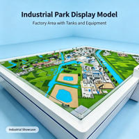 Modèle d'aménagement de parc industriel : Bâtiments d'usine, Blocs de bureaux, Réservoirs, Zone d'équipement bleue, Routes, Ceinture verte, Zones aquatiques