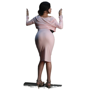 Feimu gonna a vita bassa in cotone 100% abito con collo basso che rivela intimo Casual e delicato e Sexy tinta unita fino al pavimento pura tentazione di lussuria Zy7853 - Product Image 4