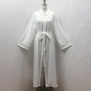 Commerce Extérieur Transfrontalier Musulman <span class=keywords><strong>Longue</strong></span> Jupe Femme Abaya Dubai Jalabiya Or Ruban Cardigan Robe - Product Image 6