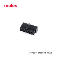 Molex 0430251600 16 Connecteurs rectangulaires RJ45-Boîtiers en acier inoxydable Prise noire 0.118 "(3.00mm) 60V