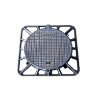 Couvercle de regard rond en fonte ductile personnalisable EN124 700x800 pour drainage routier et inspection des canalisations d'eau de pluie