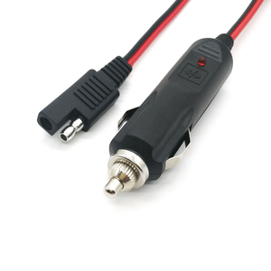 Connecteur SAE <span class=keywords><strong>2</strong></span> broches personnalisé en usine vers prise allume-cigare mâle pour voiture, câble de connexion en cuivre pur - Product Image 3