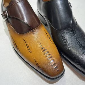 Scarpe Formali di Alta Qualità su Misura - Completo da Uomo con Fibbie Stile Monk - Scarpe da Cerimonia Artigianali Personalizzate - Product Image 6