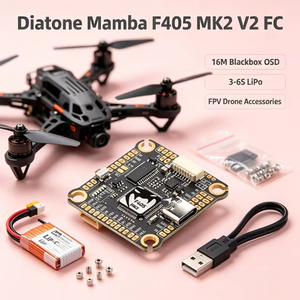 Contrôleur de vol <span class=keywords><strong>Diatone</strong></span> <span class=keywords><strong>Mamba</strong></span> F405MK2 V2 <span class=keywords><strong>F405</strong></span> <span class=keywords><strong>MK2</strong></span> STM32F405 AT7456E OSD 16M Blackbox 3-6S Lipo pour drone RC - Product Image 1