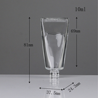 Nouveau design de tube cosmétique en verre en forme de dentifrice, flacon d'huile essentielle de 10 ml avec bille roulante