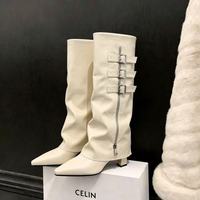 Bottines sexy à bout pointu et talon épais pour femmes
