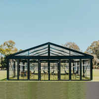 Tente de réception transparente de luxe avec structure en aluminium, imperméable, 40 x 60, pour 100 personnes, usage commercial, restaurant, dôme extérieur, grande tente transparente