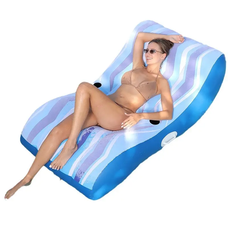 OEM al por mayor piscina al aire libre PVC inflable agua doble flotante cama reclinable playa agua cama malla cama flotante cama