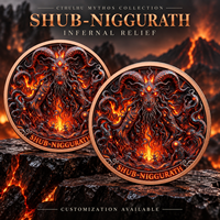 Pièce de monnaie médaillon Shub-Niggurath en cuivre fin 999 de 1 oz, haute relief 3D, électroplaquée couleur UV, finition proof-like, cadeau pour les fans d'horreur Lovecraft