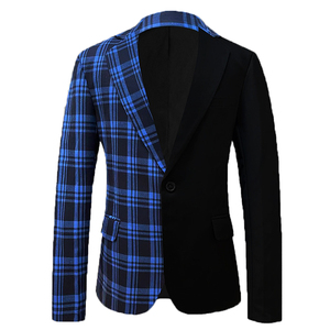 <span class=keywords><strong>Blazer</strong></span> Deux Couleurs Pour Hommes Avec Vestes Décontractées À <span class=keywords><strong>Carreaux</strong></span> - Product Image 3