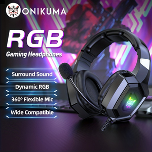 Venta Directa de Fábrica, Auriculares para Juegos Ancreu <span class=keywords><strong>Onikuma</strong></span> <span class=keywords><strong>K20</strong></span> de Alta Calidad con Micrófono para PC, Xbox One y PS4 - Product Image 2