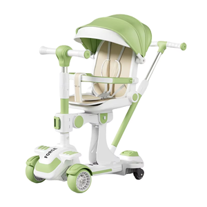 6-in-1 yaş için katlanabilir gölgelik gölge çocuk Scooter 1-<span class=keywords><strong>12</strong></span> itme sepeti döner tekerlek çocuklar tekme itme Scooter ile güvenlik çiti - Product Image 6