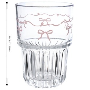 Taza de café de cristal con lazo rosa de viento de dibujos animados, taza de jugo de cerveza fría <span class=keywords><strong>para</strong></span> niña, taza de avena <span class=keywords><strong>para</strong></span> el desayuno en casa, regalo del Día de <span class=keywords><strong>San</strong></span> Valentín - Product Image 6