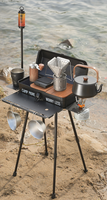 Nouvelle conception de table de cuisson BBQ portable en aluminium, détachable, réglable, moderne et pliable pour l'extérieur