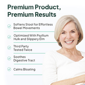 Capsules de Psyllium et d'Orme Glissant Certifiées GMP, 90 Comprimés, Vegan, Prébiotiques Quotidiens, Soutien Digestif - Product Image 3