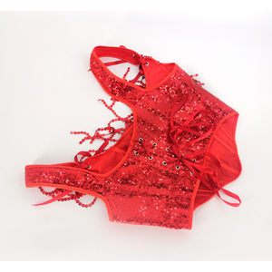 Nouveau Shapewear Corset Court Sexy Femmes Rouge Frange Corset <span class=keywords><strong>Petit</strong></span> Sequin Gilet <span class=keywords><strong>La</strong></span>çage Bustier - Product Image 4
