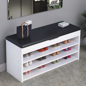 Étagère de <span class=keywords><strong>rangement</strong></span> en bois à 3 niveaux, organisateur moderne pour <span class=keywords><strong>chaussures</strong></span>, armoire blanche, pour coussins, mobile, idéal pour la maison - Product Image 4