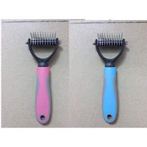 Pet Detangling Comb Double Sided Hair Removal Tool For Dog Multifunctional Plastic Fur Care Grooming Brush - Product Image 1