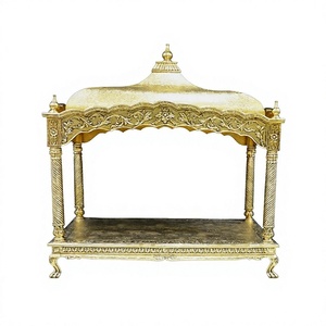Mandir Indio Dorado para el Hogar, Muebles de Templo Tradicionales de Madera de Teca, Clásicos y Duraderos, con un Aspecto Atractivo y Moderno para el Hogar, Reino Unido - Product Image 1