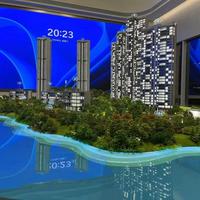 Maqueta Arquitectónica a Escala 1:100, Diseño de Modelo de Edificio en 3D con Materiales Personalizados e Iluminación LED