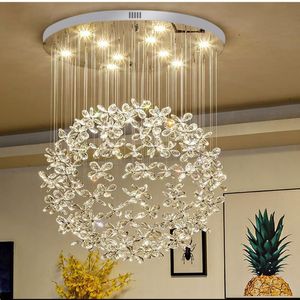 Lampadario di cristallo di lusso leggero soggiorno <span class=keywords><strong>sala</strong></span> da pranzo lampadario moderno villa club hall lampadario fiore scala personalizzata - Product Image 1