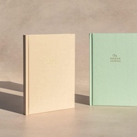 Cuadernos Ecológicos Personalizables con Tapa Dura de Tela de Lino y Logotipo Dorado, Diarios de Autocuidado, Planificador A5, Diario de Lectura, Libro de Gratitud, Agenda