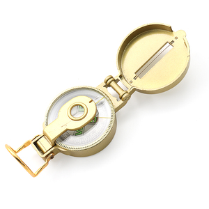 Mini boussole ronde dorée, boussole de poche pour Camping en plein air randonnée avec couvercle boussole magnétique de Style militaire - Product Image 6