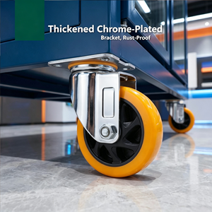 FloorSafe Premium Soft Rubber/Polyurethane/Nylon Iron Steel Furniture Wheels <b>Swivel</b> Dual Locking Brakes Cribs <b>Tables</b> Cabinets - Product Image 6