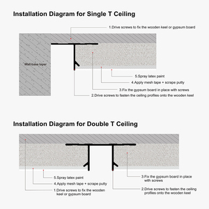 Moderno profilo in lega di alluminio per soffitti sospesi di ville, accessorio per <span class=keywords><strong>cartongesso</strong></span> con scanalatura decorativa a muro e shadow gap - Product Image 4
