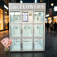 Distributeur automatique de fleurs fraîches en acier inoxydable intelligent, 24h/24 et 7j/7, en libre-service, bouquet, écran tactile