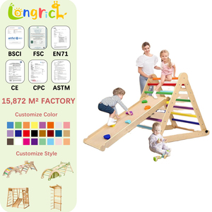 Multifunzionale scalatori interni Piklers triangolo Set trasformabile in legno arrampicata arco Montessori struttura di gioco per bambini - Product Image 1