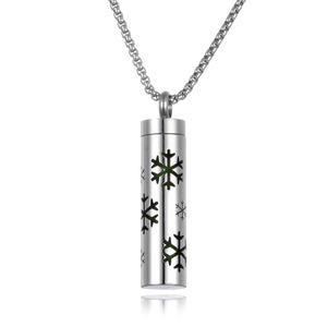 Pendentif d'aromathérapie en acier inoxydable, flacon de parfum, collier en acier titane, bijoux d'aromathérapie, collier creux pour huiles essentielles - Product Image 1