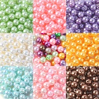 Perles en ABS colorées à trou droit de 3 à 14 mm, perles en vrac pour la fabrication de colliers, bracelets, coques de téléphone, perlage, strass 3D, vêtements