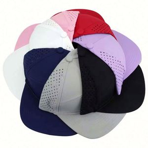 Casquette de baseball unisexe personnalisée à 7 panneaux, perforée au laser, style streetwear, avec corde et visière plate - Product Image 5