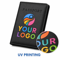 Portefeuille de voyage en cuir PU avec logo personnalisé, organiseur de documents de voyage, étui pour passeport