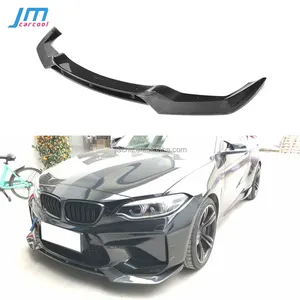 Carbon Fiber double Front Lip Spoiler For BMW 2 Series F87 M2 2016-2019 V Style FRP Head Bumper Chin Shovel Guard Car Styling