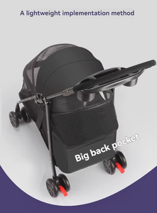 Poussette pliable légère d'extérieur pour animaux de compagnie, chariot de transport pour chiens, poussette pour petits chiens, chats, Teddy - Product Image 5