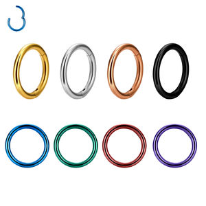 Anel de Nariz em Titânio G23 16G 18G 20G, Argolas para Septo, Cartilagem, Helix, Daith, Clicker Articulado, Brincos Femininos, Joias para Piercing - Product Image 1
