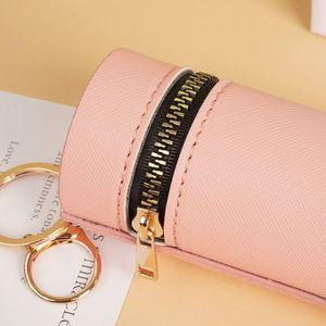 New Fashion Cylindrical Lipstick <b>Holder</b> Stylish Minimalist Change <b>Wallet</b> <b>Holder</b> Portable Pu Leather Lipstick Pouch for Women - Product Image 3